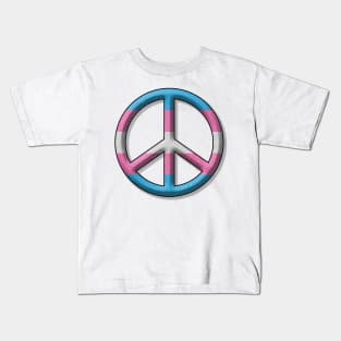 Peace Pride design in Transgender pride flag colors Kids T-Shirt